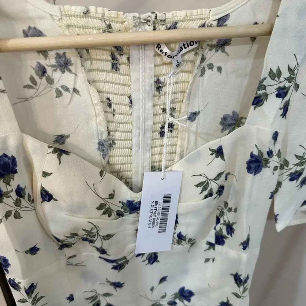 Reformation Brittney Dress in Nightingale - Picture 3 of 9